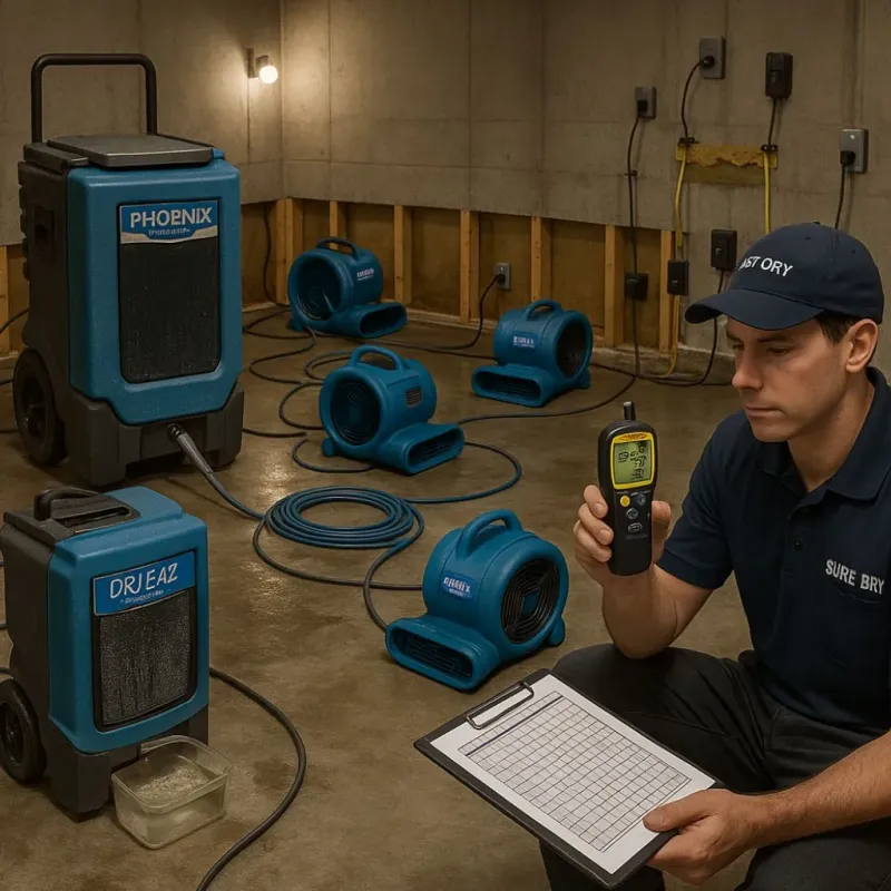 Structural Drying and Dehumidification process in Columbia, PA